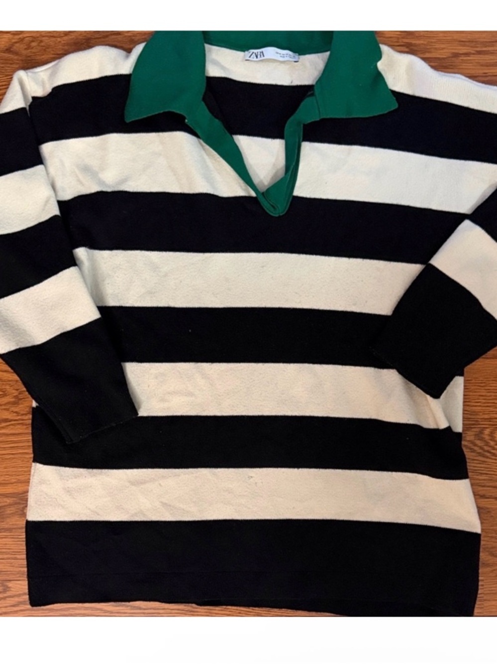 Zara rugby striped  collared sweater